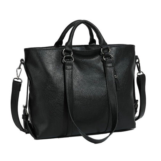Dollcini, női munkás crossbody táska, kézitáska, PU bőrtáska, alkalmi táska, női/utazási/munka/napi, fekete,35 x 28 x 14 cm