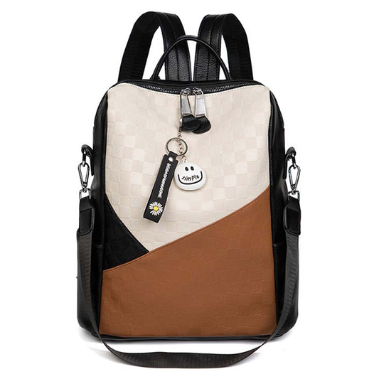 Dollcini Versatile Casual Fashion Women's Backpack Shoulder Bag Waterproof Backpack Travel/Work/Fashion White