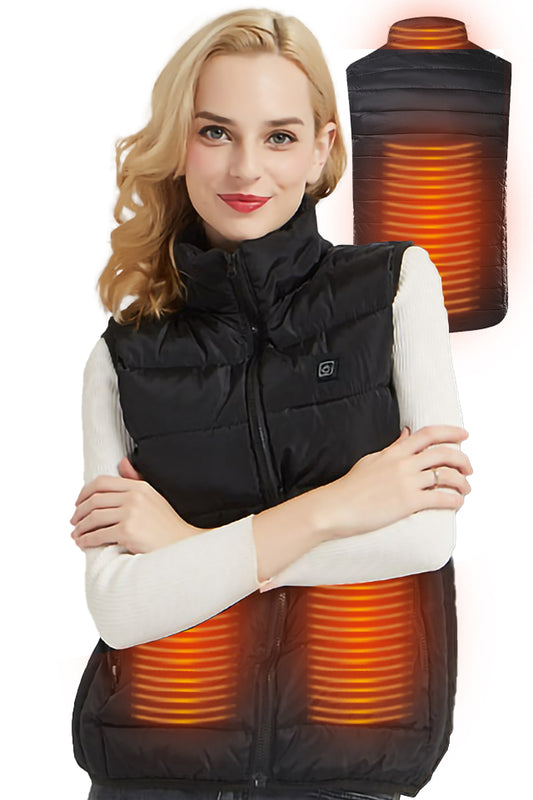 Dollcini, elegantă, vestă încălzită pentru femei, vestă de iarnă, cu sistem de încălzire USB, jachetă izolată electrică rezistentă la vânt