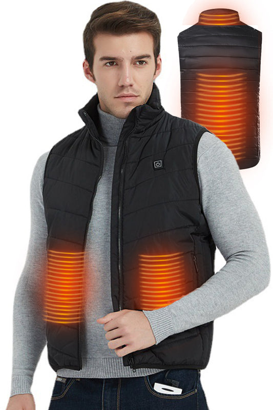 Dollcini, elegantă, încălzită, vestă pentru bărbați, vestă de iarnă, cu sistem de încălzire USB, jachetă izolată electrică rezistentă la vânt